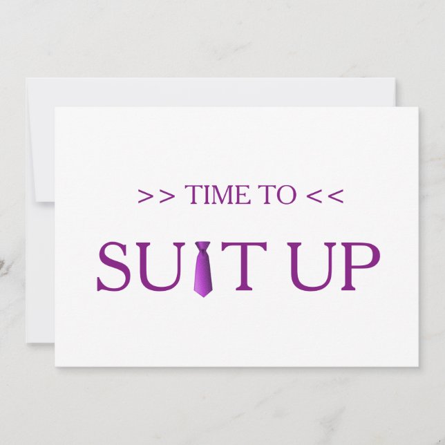 Time to Suitup Purple Tie Invitation (Front)