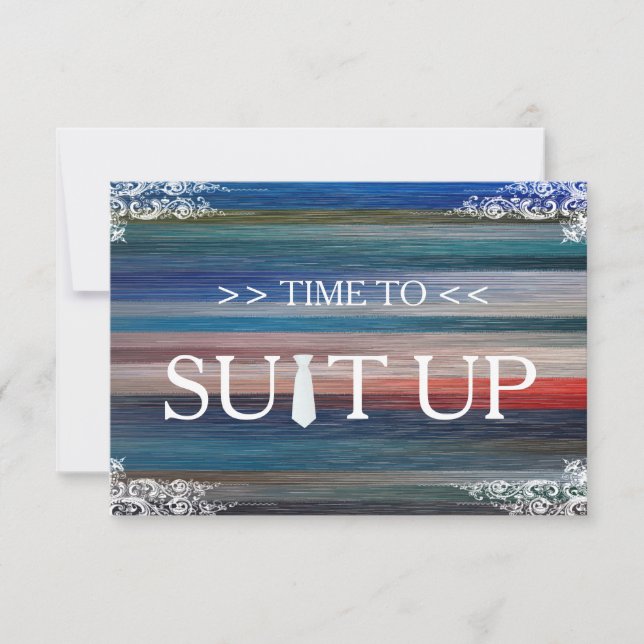 Time to Suitup  Swirl Invitation (Front)