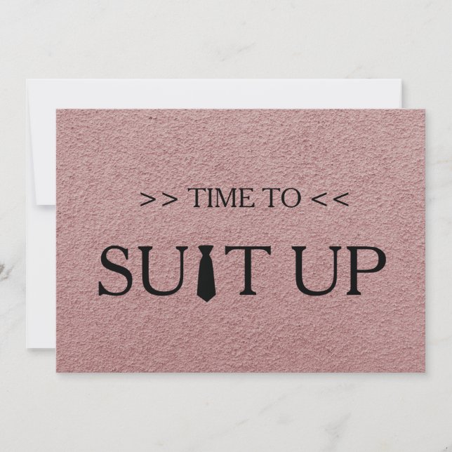 Time to Suitup White Background Invitation (Front)