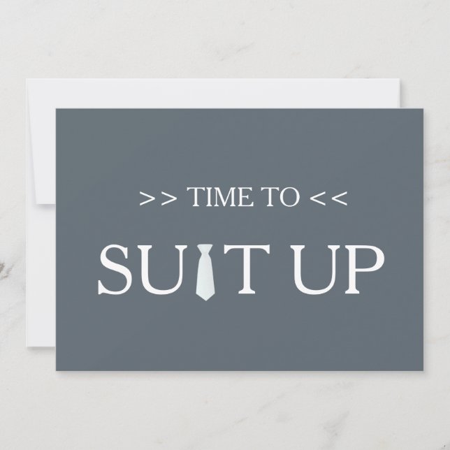 Time to Suitup White Tie Invitation (Front)