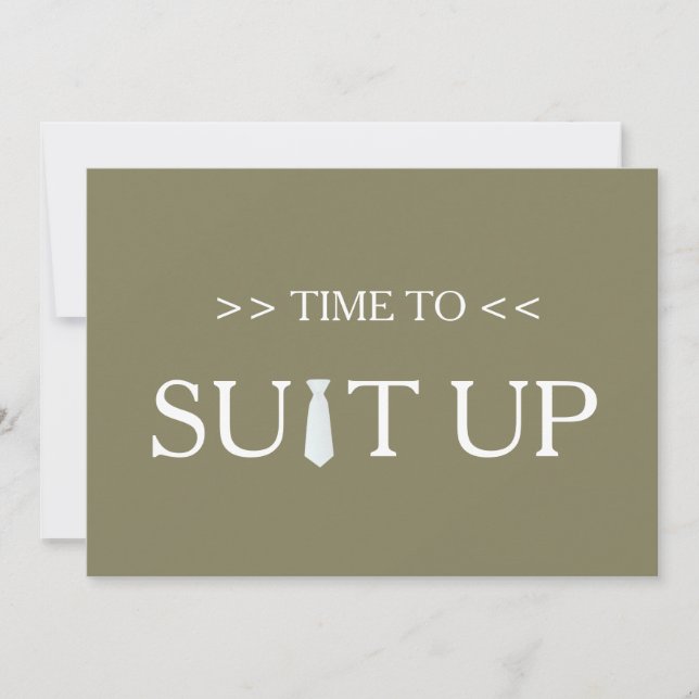 Time to Suitup White Tie Invitation (Front)