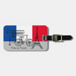 Time To Travel, Paris Acrylic Luggage Tag