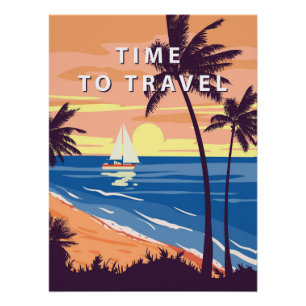Time To Travel Retro Poster