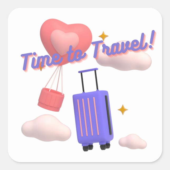 TIME TO TRAVEL SQUARE STICKER (Front)