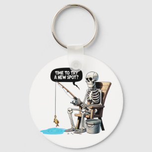 Time To Try A New Spot Funny Fishing Keychain