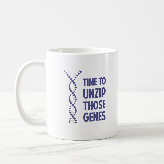 Time To Unzip Those Genetic Genes Coffee Mug (Left)
