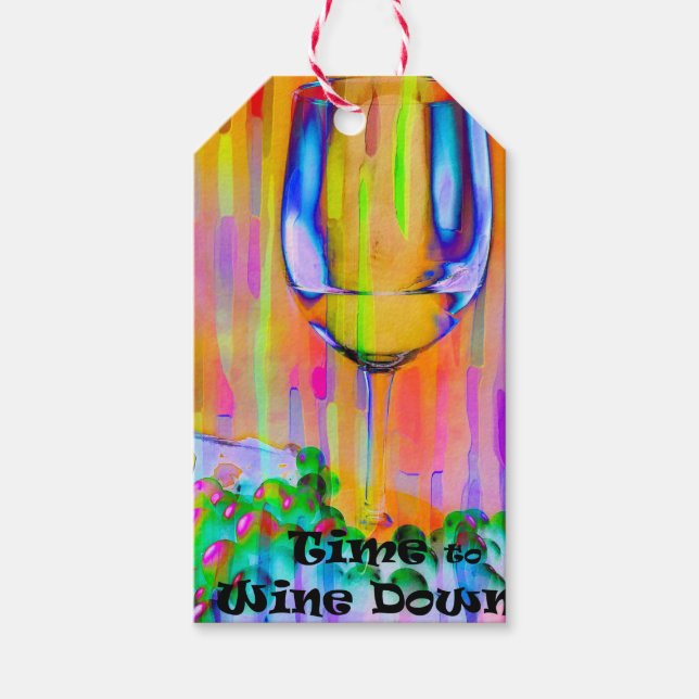 Time to Wine Down Gift Tags (Front)