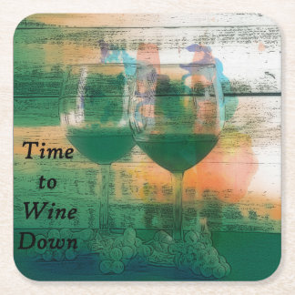 Time to Wine Down Paper Coasters