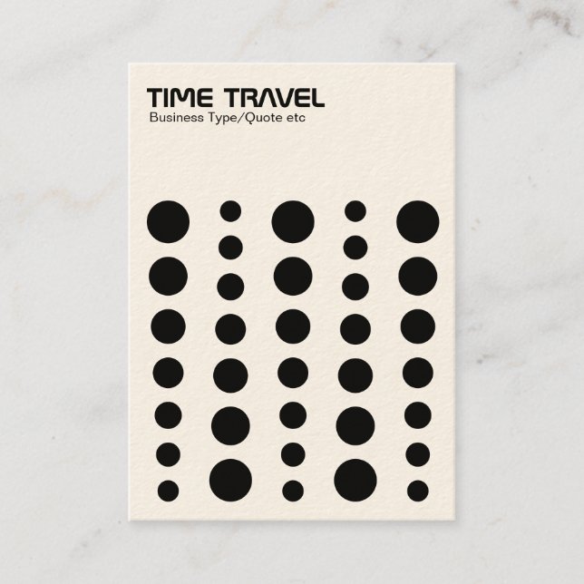 Time Travel - Black on White (Cream Card) Business Card (Front)
