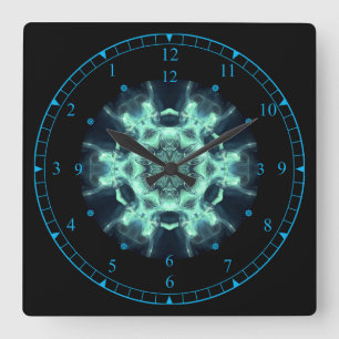 Time Travel ~ Blue Mist Space/Time Continuum ~   Square Wall Clock