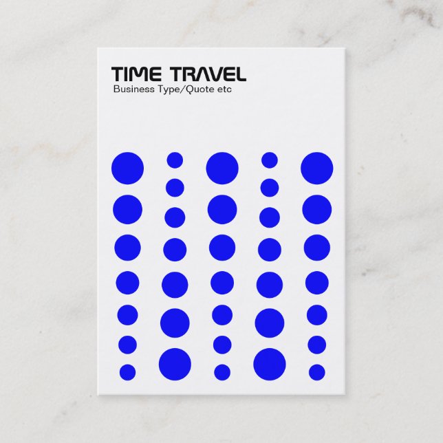 Time Travel - Blue on White Business Card (Front)