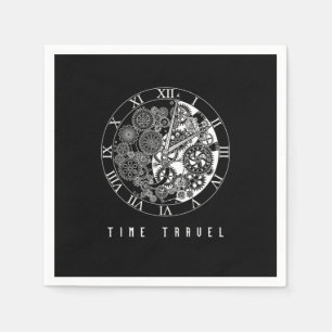 Time Travel Clock Watch Future Past Fiction Gift Napkin