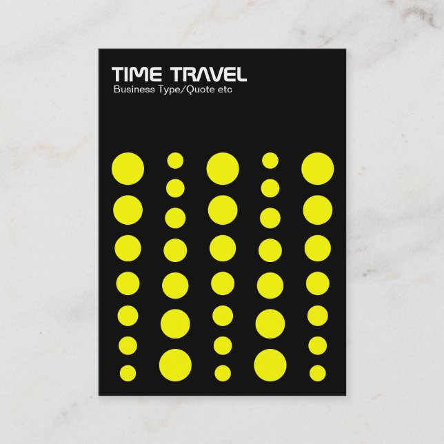 Time Travel v1.2 - Yellow on Black Business Card (Front)