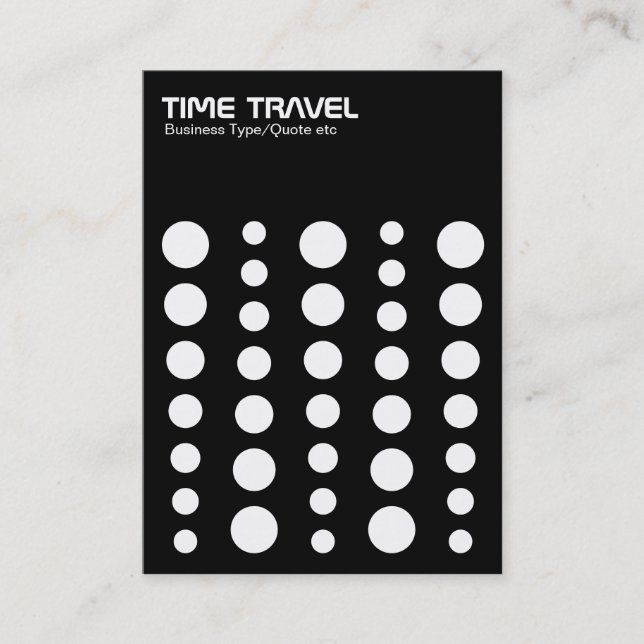 Time Travel - White on Black Business Card (Front)