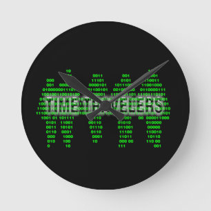 Time travelers - binary code round clock