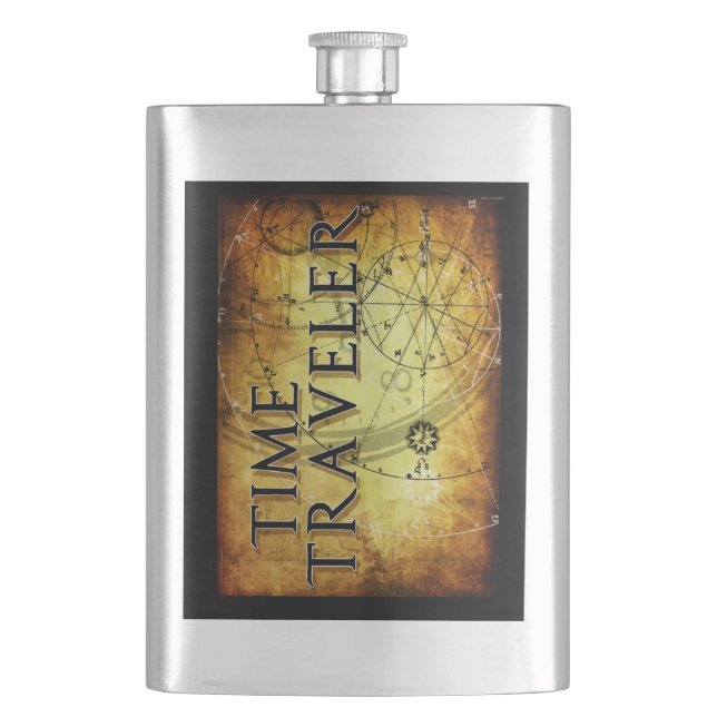 Time Traveller Hip Flask (Front)