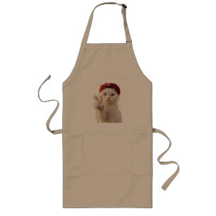 Time-Travelling Parisian Cat Selfie Long Apron