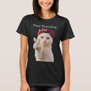 Time-Travelling Parisian Cat Selfie T-Shirt