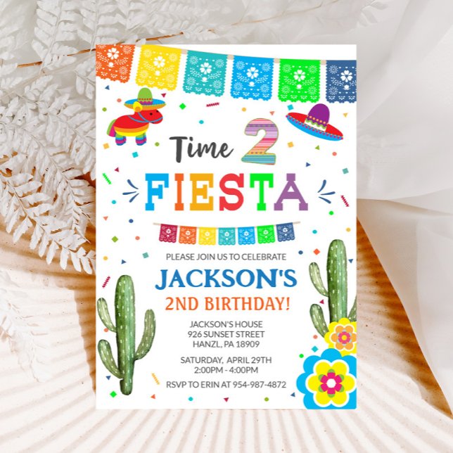 Time Two Fiesta | Invitation pour un 2ème annivers (Créateur téléchargé)