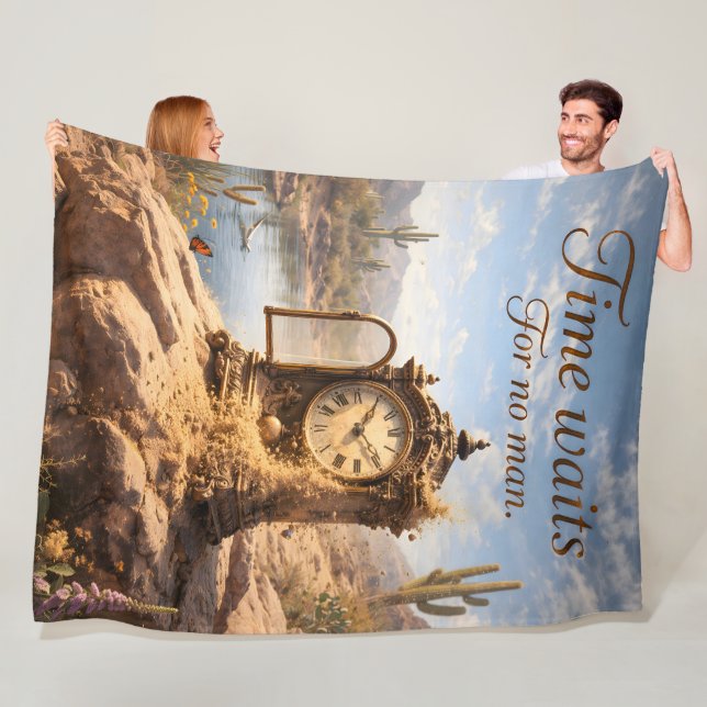 Time waits for desert clock fleece blanket de (In Situ)