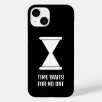 Time waits for no one hourglass sand clock quote 