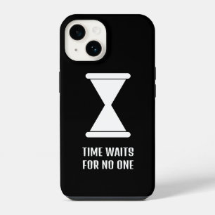 Time waits for no one hourglass sand clock quote iPhone 14 case