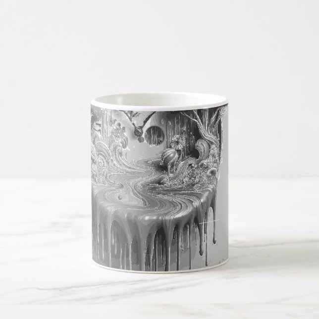 Time Warp Mug – Surreal Melted Clock Drip Design (Center)