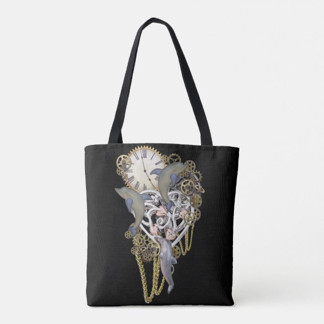 Time with the dolphins tote bag (Back)