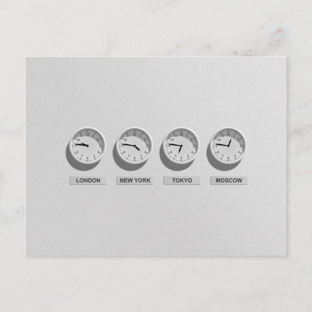 Time Zones World Traveller Postcard (Front)