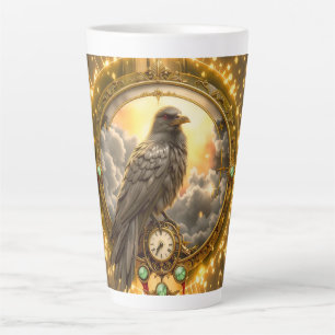Timekeeper Raven – Gothic Clockwork Latte Mug