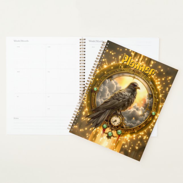 Timekeeper Raven – Gothic Clockwork  Planner (Display)