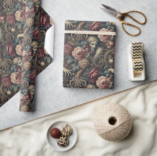 Timelapse – Gothic Floral  Wrapping Paper