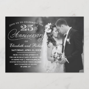 Timeless 25th Anniversary Party Photo Invitation