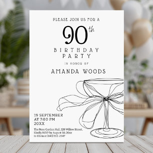Timeless 90th birthday black and white card