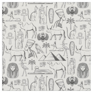 Timeless Ancient Egyptian Icons Fabric Design