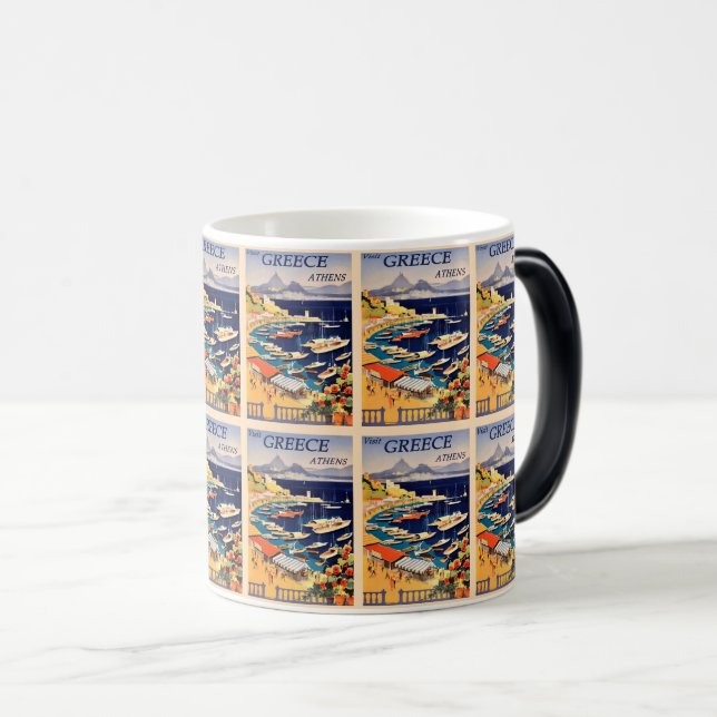 Timeless Athens Harbour Greece Magic Mug (Front Right)