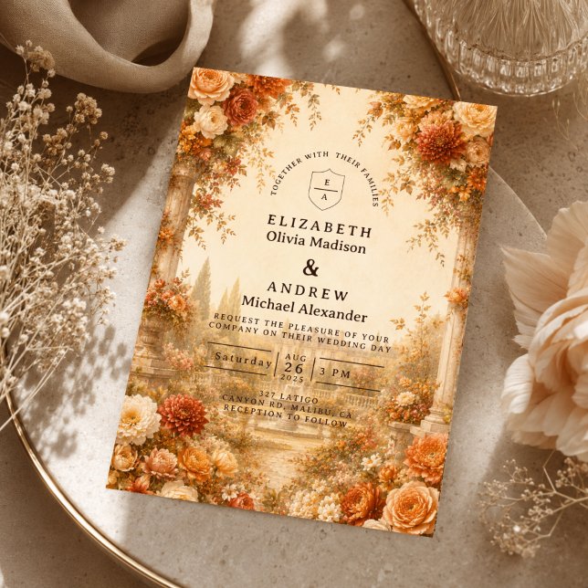 Timeless Autumn Garden Wedding Invitation (Creator Uploaded)