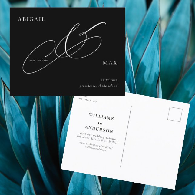 Timeless B/W Wedding Save the Date Postcard (Creator Uploaded)