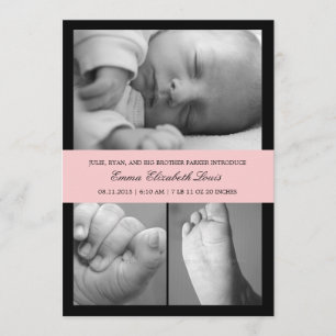Timeless Band Birth Announcement - Pink