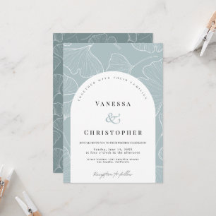 Timeless Beauty: Ginkgo Biloba Wedding Invitation