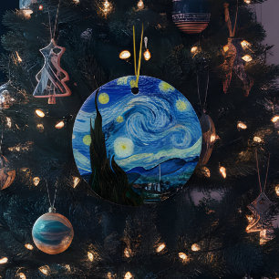 Timeless Beauty - Vincent Van Gogh's Starry Night Ceramic Ornament