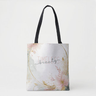 Timeless Beauty – Zalara Luxe Tan & Gold Marble Tote Bag