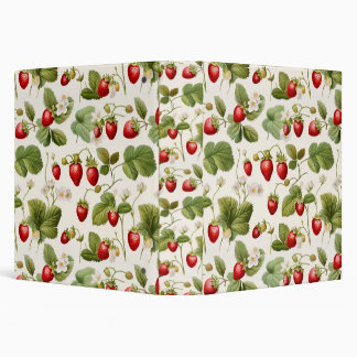 Timeless Berry Bliss Strawberry Pattern Binder