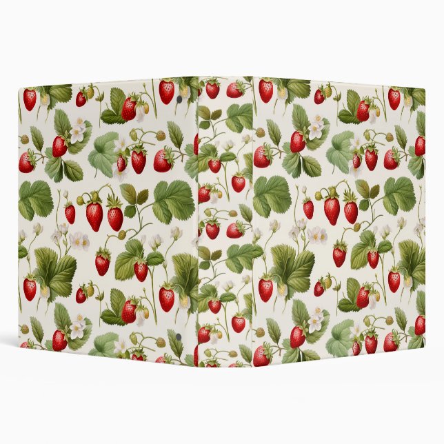 Timeless Berry Bliss Strawberry Pattern Binder (Background)