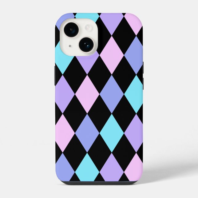timeless black and vibrant checks iPhone case (Back)