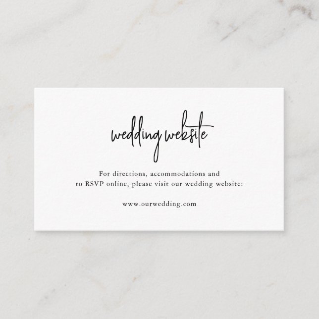 Timeless Black and White Elegant Wedding Enclosure Card (Front)