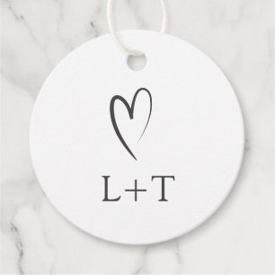 Timeless Black and White Elegant Wedding Favour Tags