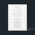 Timeless Black and White Elegant Wedding Program<br><div class="desc">Elegant wedding program featuring a simple design with your event details in serif and script fonts inside of a border.</div>