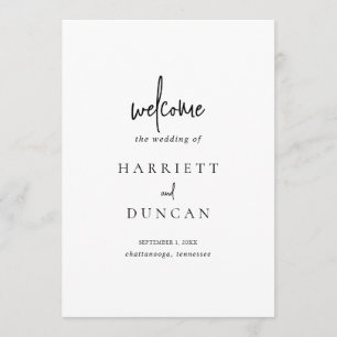 Timeless Black and White Elegant Wedding Program