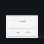 Timeless Black and White Elegant Wedding RSVP Card<br><div class="desc">Classic style wedding rsvp card featuring a combination of elegant script typography and traditional serif fonts.   This simple design goes well with any style of wedding.</div>